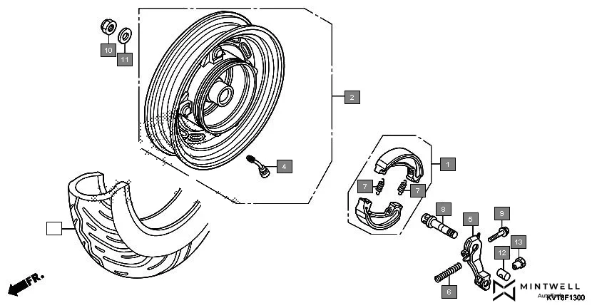 F-13 REAR WHEEL(SCV110G) diagram showing 95015-32001