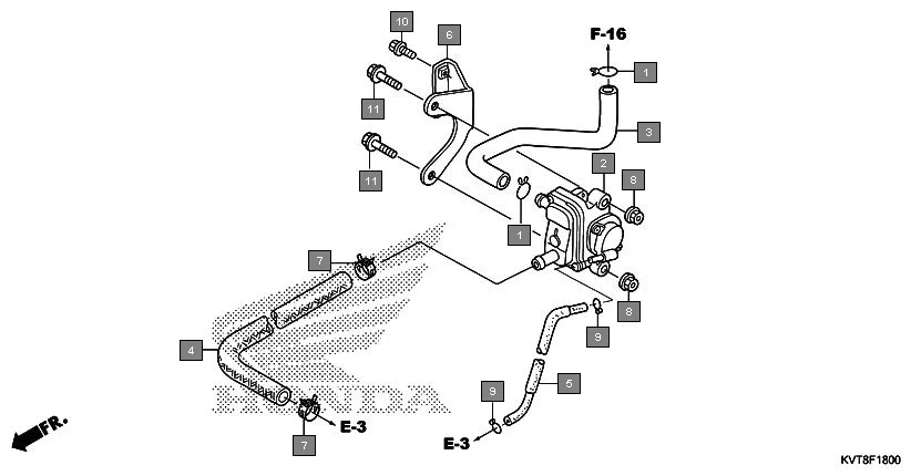 F-18 AIR SUCTION VALVE assembly diagram for HONDA Aviator SCV110GFF