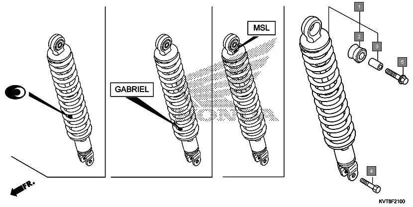 F-21 REAR CUSHION assembly diagram for HONDA Aviator SCV110GFF