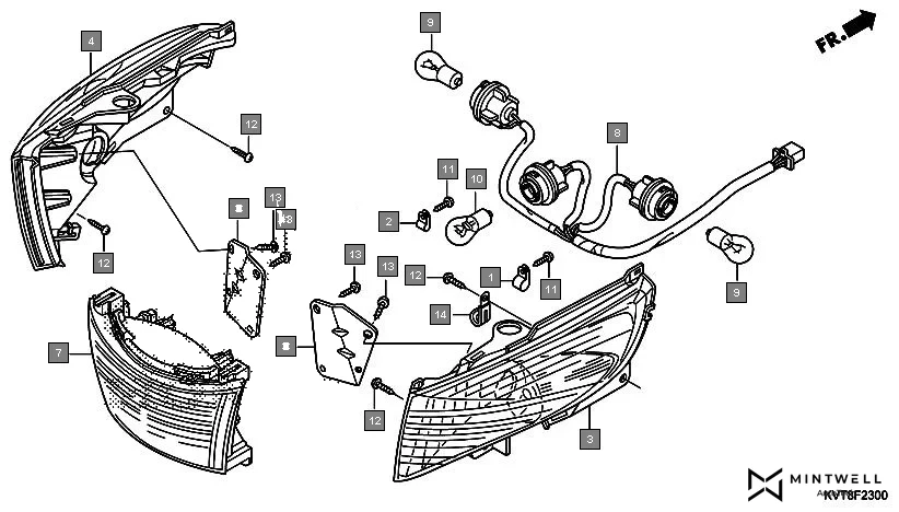 F-23 REAR COMBINATION LIGHT assembly diagram for HONDA Aviator SCV110GFF