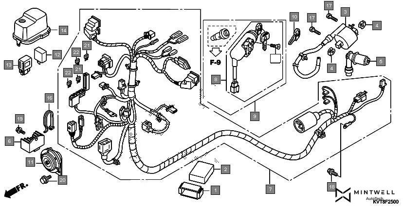 F-25 WIRE HARNESS assembly diagram for HONDA Aviator SCV110GFF