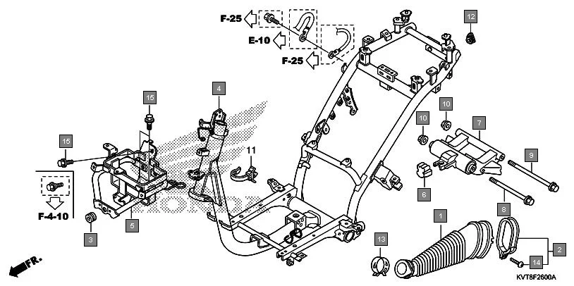 F-26 FRAME BODY assembly diagram for HONDA Aviator SCV110GFF