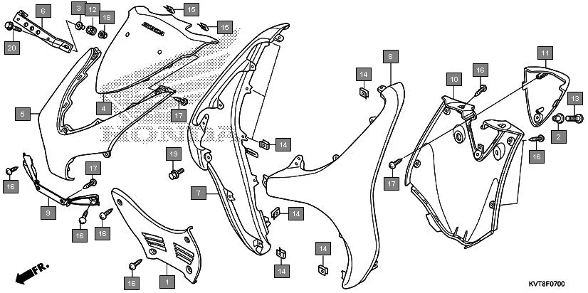 F-7 FRONT COVER assembly diagram for HONDA Aviator SCV110GFF