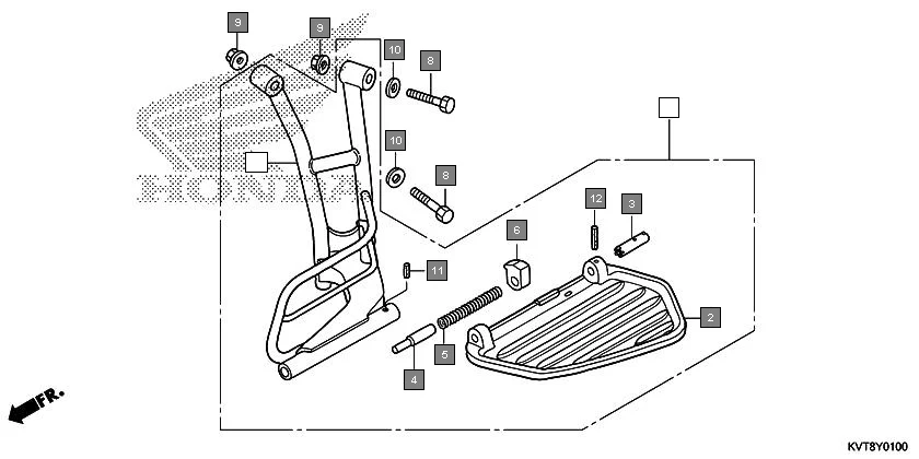 FOP-1 SARI STEP assembly diagram for HONDA Aviator SCV110GFF