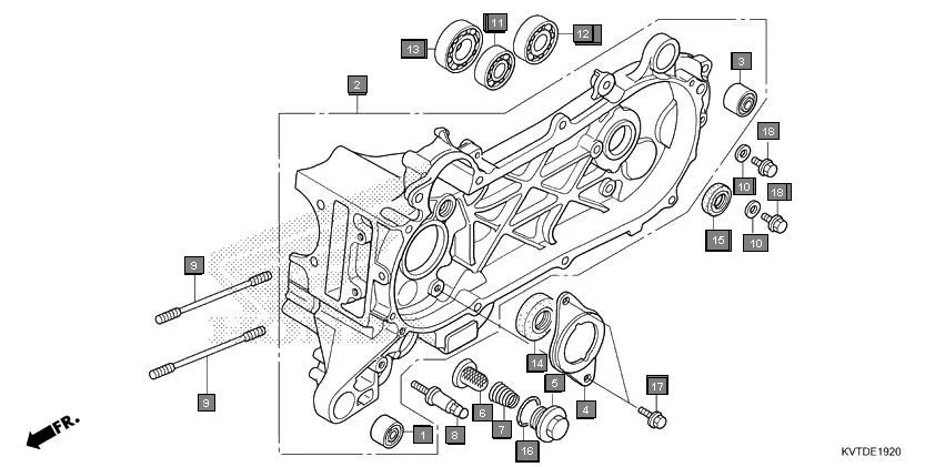 E-19-20 LEFT CRANKCASE