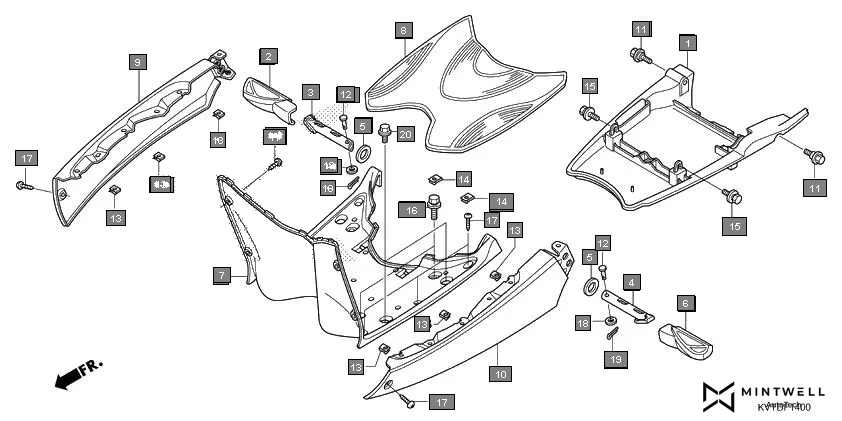 F-14 FLOOR STEP/PILLION STEP diagram showing 50715-KE8-000