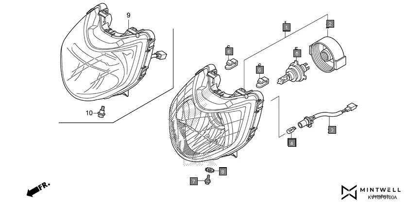 F-1 HEADLIGHT assembly diagram for HONDA Aviator SCV110GK
