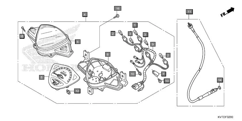 F-2 METER assembly diagram for HONDA Aviator SCV110GFK