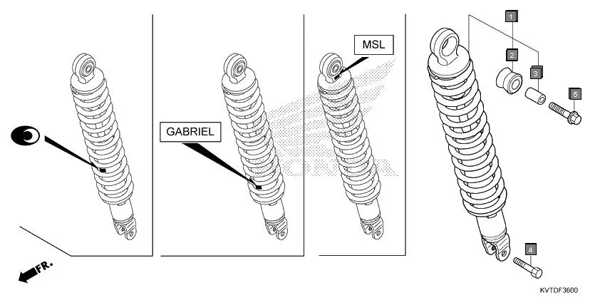 F-36 REAR CUSHION assembly diagram for HONDA Aviator SCV110GK