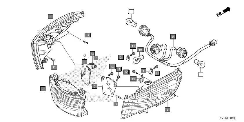 F-38-10 REAR COMBINATION LIGHT assembly diagram for HONDA Aviator SCV110GFK
