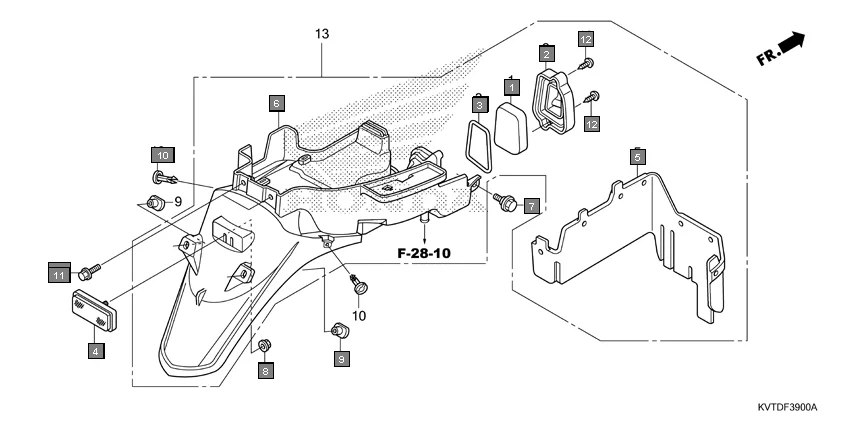 F-39 REAR FENDER assembly diagram for HONDA Aviator SCV110GK
