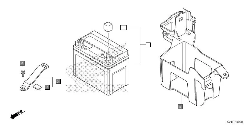 F-40 BATTERY assembly diagram for HONDA Aviator SCV110GFK