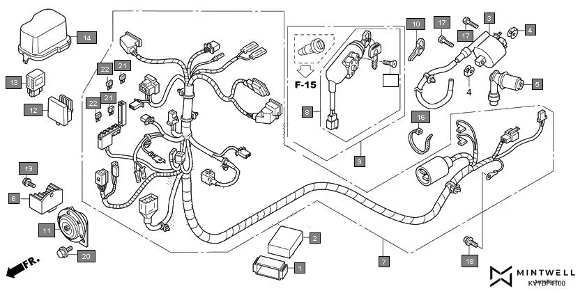 F-41 WIRE HARNESS diagram showing 35012-KVT-D00