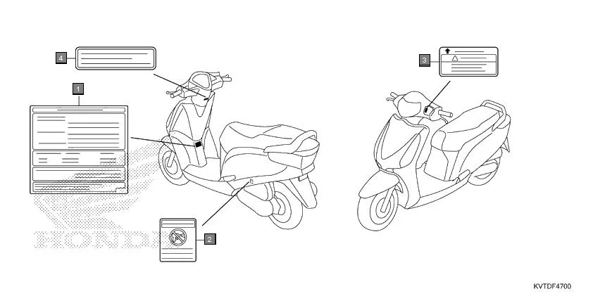 F-47 CAUTION LABEL assembly diagram for HONDA Aviator SCV110GK