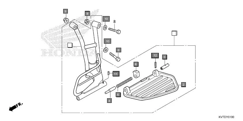 FOP-1 SARI STEP assembly diagram for HONDA Aviator SCV110GFK