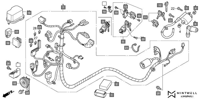 F-41-1 WIRE HARNESS(SCV110GK/SCV110GFK) assembly diagram for HONDA Aviator SCV110GFK