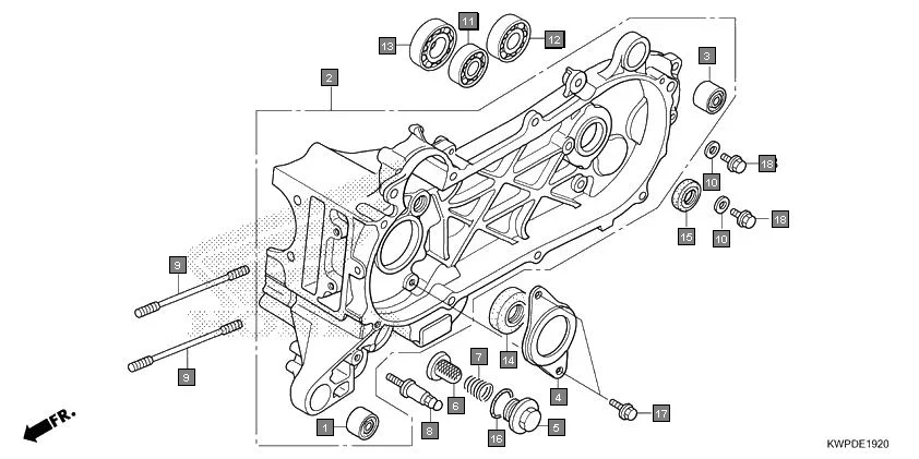 E-19-20 LEFT CRANKCASE