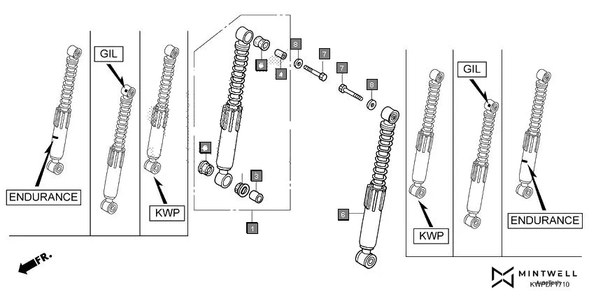 F-17-10 FRONT CUSHION diagram showing 52486-KPL-903