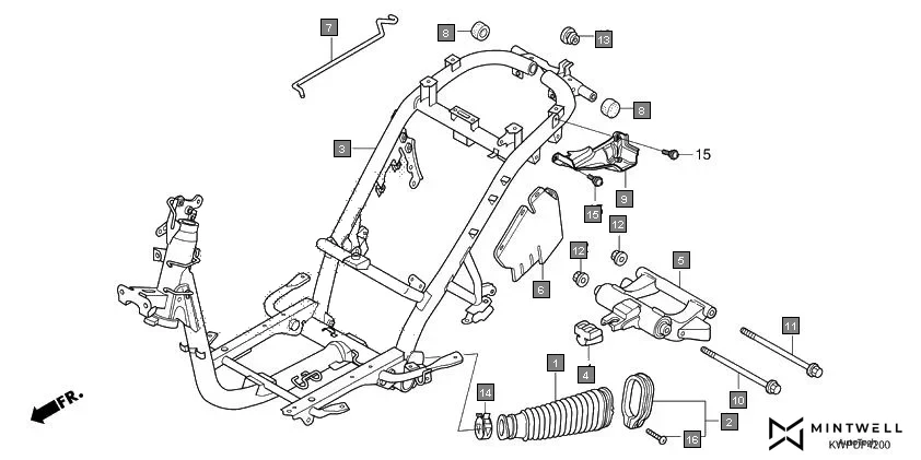 F-42 FRAME BODY assembly diagram for HONDA Activa SCV110H