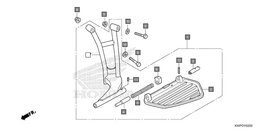 FOP-2 SARI STEP SET assembly diagram for HONDA Activa SCV110H