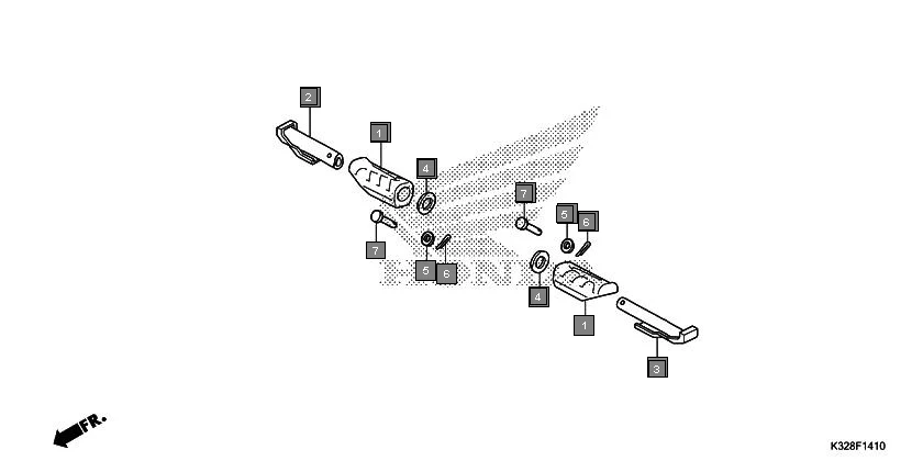 F-14-10 PILLION STEP assembly diagram for HONDA Activa i SCV110HH