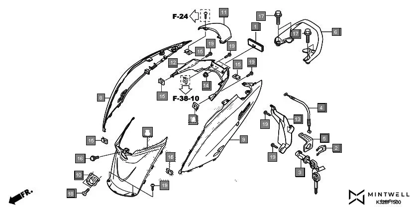 F-15 BODY COVER diagram showing 77300-K32-900ZA