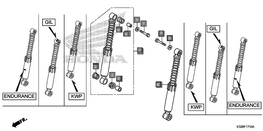 F-17-10 FRONT CUSHION assembly diagram for HONDA Activa i SCV110HH