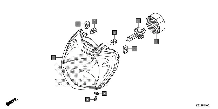 F-1 HEADLIGHT assembly diagram for HONDA Activa i SCV110HH