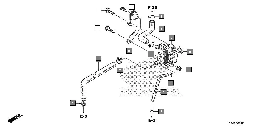 F-28-10 AIR SUCTION VALVE assembly diagram for HONDA Activa i SCV110HH