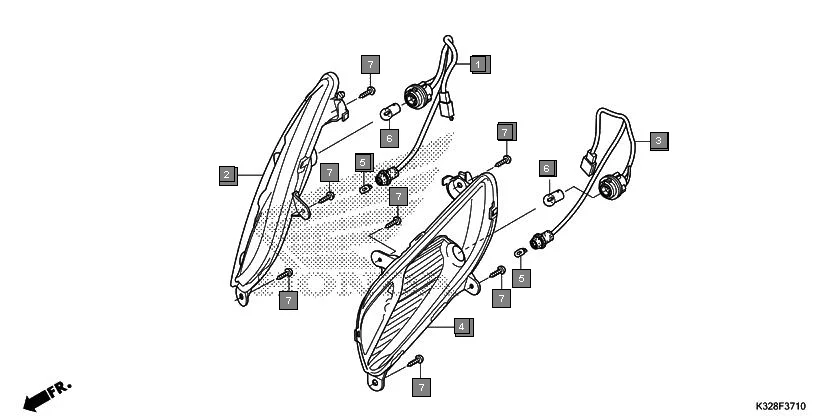 F-37-10 FRONT WINKER assembly diagram for HONDA Activa i SCV110HH