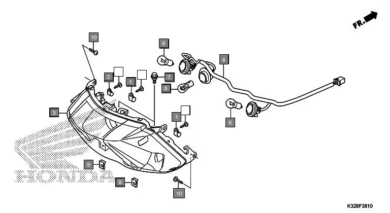 F-38-10 REAR COMBINATION LIGHT assembly diagram for HONDA Activa i SCV110HF