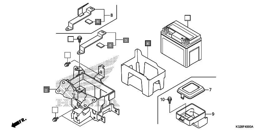 F-40 BATTERY assembly diagram for HONDA Activa i SCV110HH