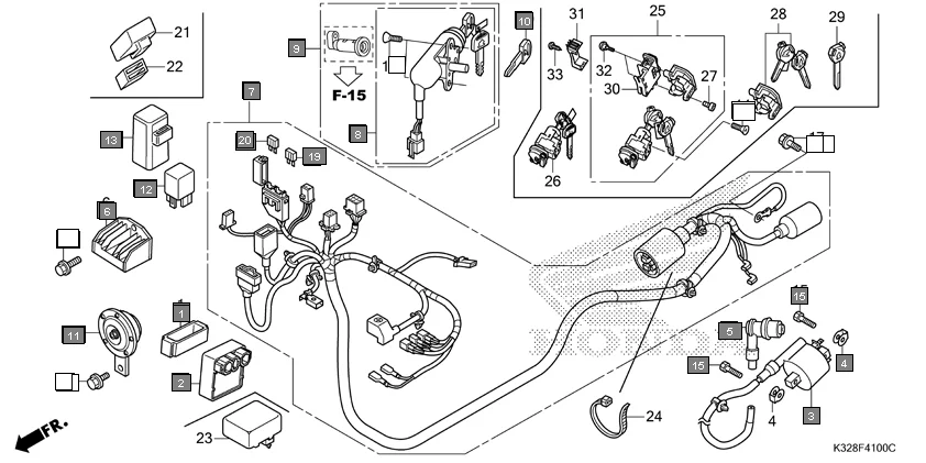 F-41 WIRE HARNESS assembly diagram for HONDA Activa i SCV110HK
