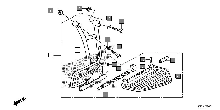 FOP-2 SARI STEP SET assembly diagram for HONDA Activa i SCV110HF