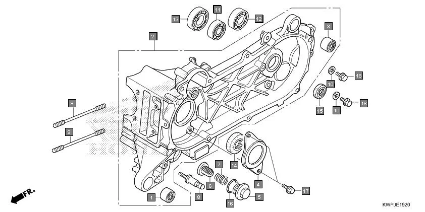 E-19-20 LEFT CRANKCASE