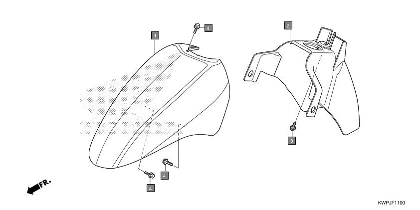 F-11 FRONT FENDER assembly diagram for HONDA Activa SCV110J