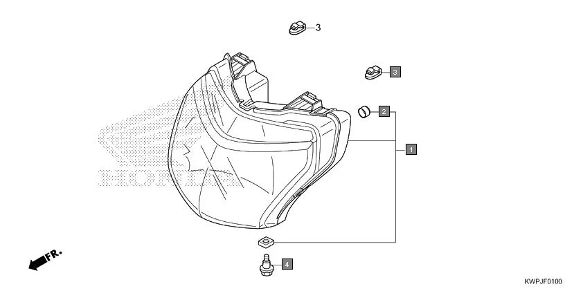 F-1 HEADLIGHT assembly diagram for HONDA Activa SCV110J