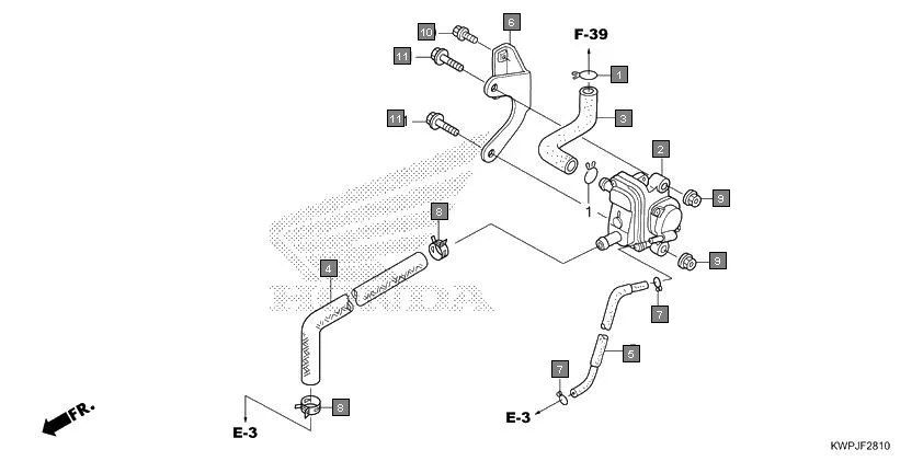 F-28-10 AIR SUCTION VALVE assembly diagram for HONDA Activa SCV110J