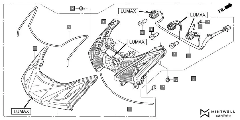 F-38-11 REAR COMBINATION LIGHT(LUMAX) assembly diagram for HONDA Activa SCV110J