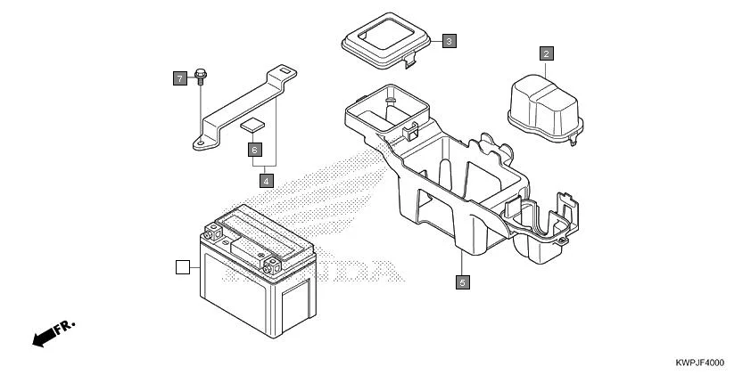 F-40 BATTERY assembly diagram for HONDA Activa SCV110J