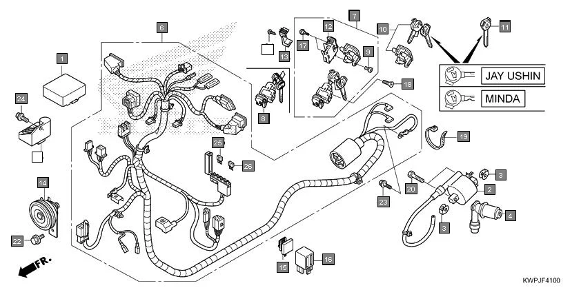 F-41 WIRE HARNESS assembly diagram for HONDA Activa SCV110J