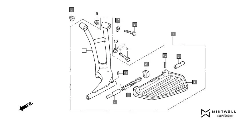 FOP-2 SARI STEP SET assembly diagram for HONDA Activa SCV110J