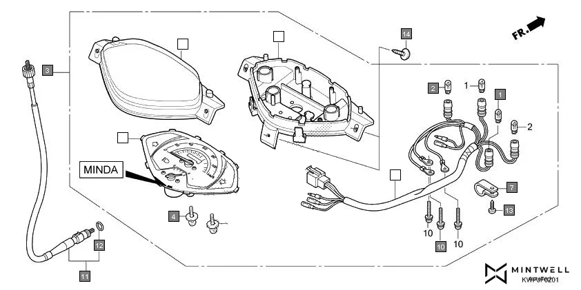 F-2-1 METER(MINDA)(SCV110-2ID,5ID) diagram showing 44830-KWP-902