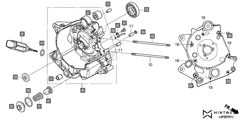 E-19-10 RIGHT CRANKCASE