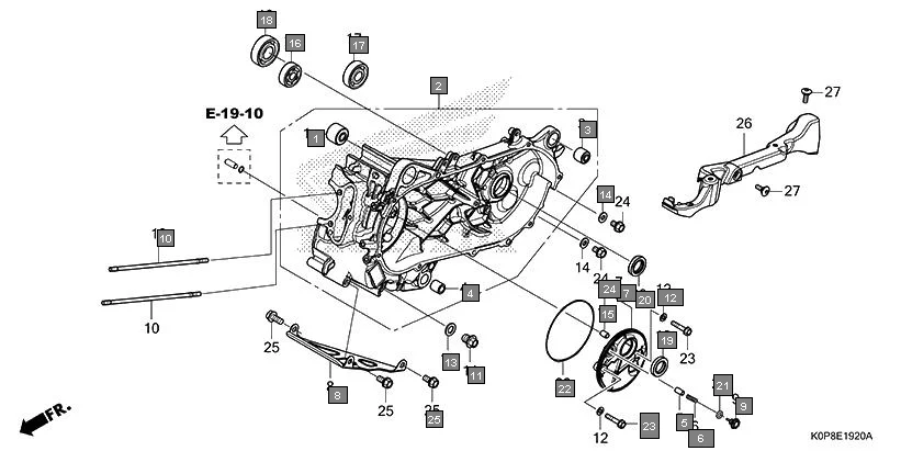E-19-20 LEFT CRANKCASE