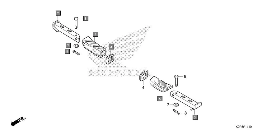 F-14-10 PILLION STEP assembly diagram for HONDA Activa SCV110P/SR