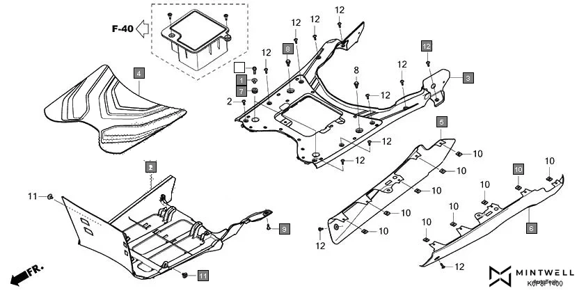 F-14 FLOOR STEP/UNDER COVER diagram showing 90116-SP0-003