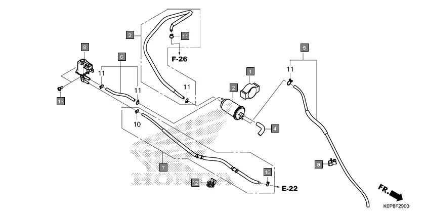 F-29 CANISTER assembly diagram for HONDA Activa SCV110P/SR