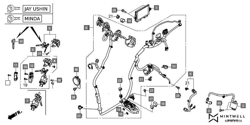 F-41-1 WIRE HARNESS(SCV110N) diagram showing 95701-06012-08