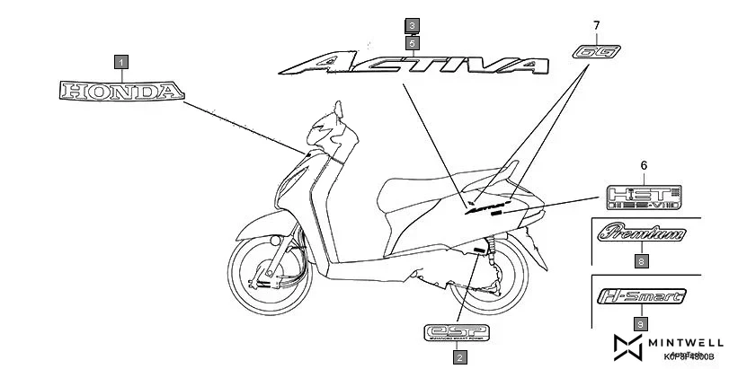 F-48 MARK(SCV110L,N,P) assembly diagram for HONDA Activa SCV110P/SR